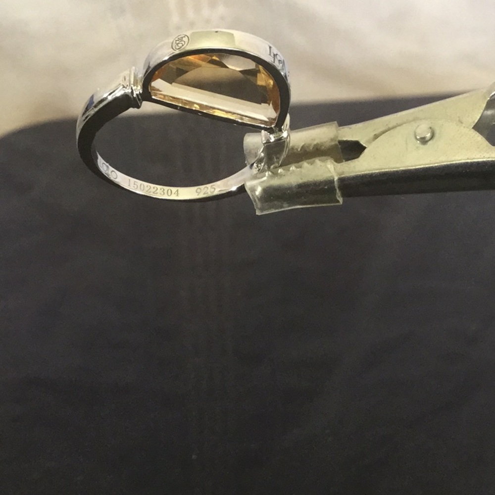 .Vtg .925SterlingSilver LoLo&Co.Citrine Ring Size 7.75 - Picture 5 of 8